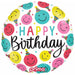 Prima Happy Faces Birthday 18" Round Foil Balloon