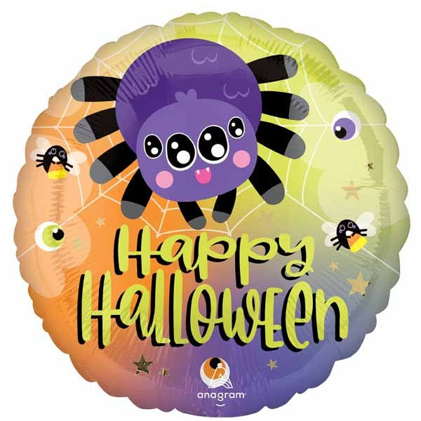 Watchful Eyes Spider 18-Inch Round Foil Halloween Balloon
