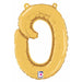 14" Gold Script Letter O Balloon