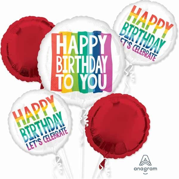 Rainbow Wishes Birthday Foil Balloon Bouquet
