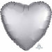 18" Platinum Satin Luxe Heart Foil Balloon