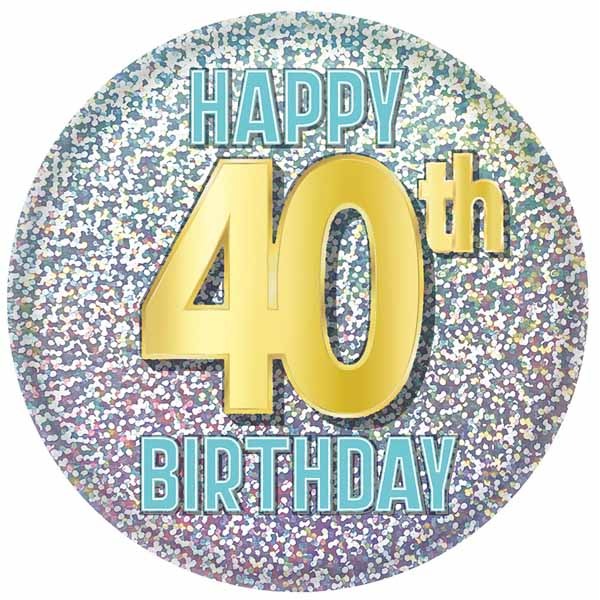 40th Birthday Printed Button