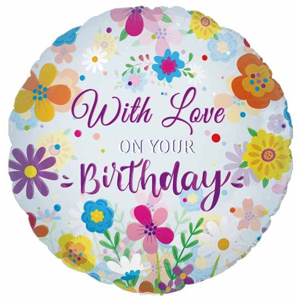 With Love on Your Birthday 18-Inch Foil Balloon