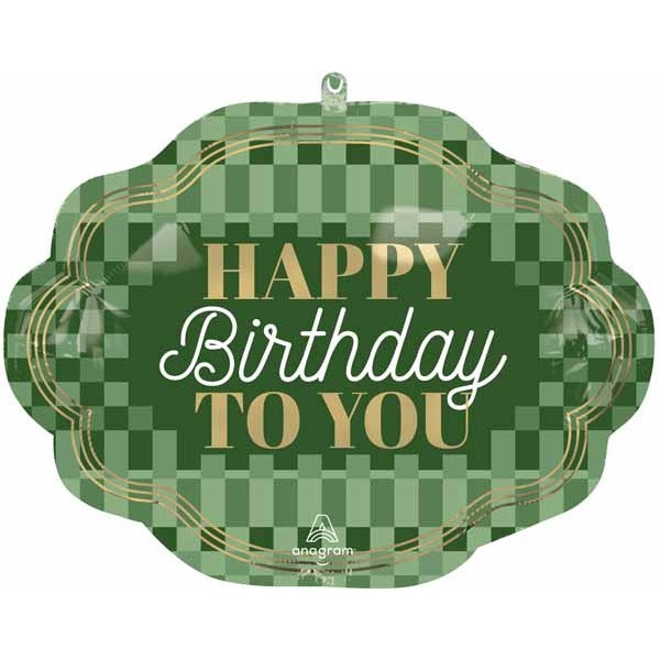 Stylish Sage Happy Birthday Foil Balloon, 23 Inch
