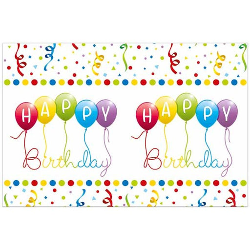 PLASTIC TABLECOVER 47X70" HBDAY STREAMR