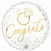 White Gold Wedding 18-Inch Round Foil Balloon
