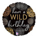 Wild Birthday 18-Inch Round Foil Balloon