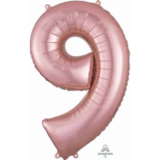 34-Inch Rose Gold Number 9 Balloon