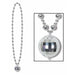 Disco Ball Bead Necklace with Medallion, 36 Inches