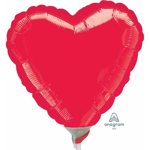 9 Inch Metallic Red Heart Foil Balloon