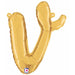 14 Inch Gold Script Letter V Balloon