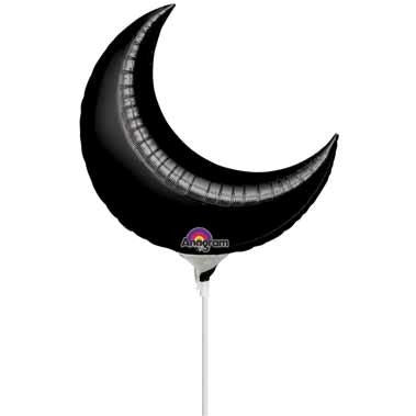 17-Inch Black Crescent Moon Foil Balloon