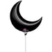 17-Inch Black Crescent Moon Foil Balloon