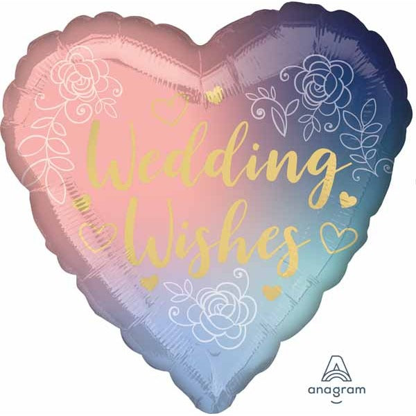 Wedding Wishes Twilight Lace 18-Inch Heart Foil Balloon