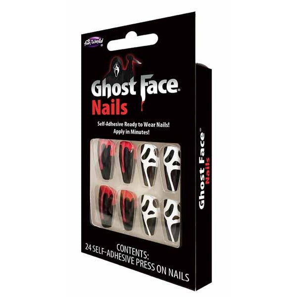 Ghost Face Blood Drip Costume Nails