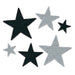 Glittered Foil Stars in Assorted Sizes, 6 Pack