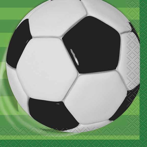 3D Soccer Beverage Napkins, 16 Count
