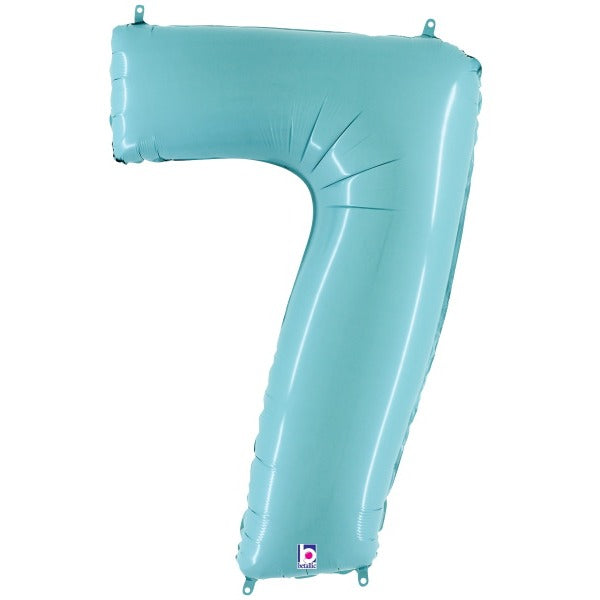 Megaloon Number 7 Balloon in Pastel Blue