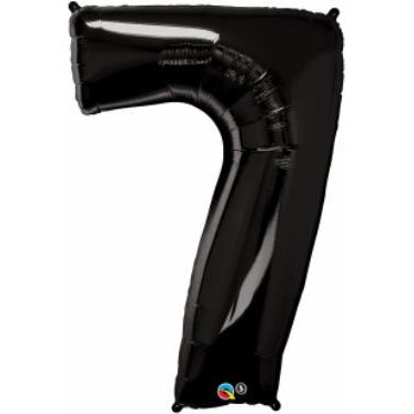 Black Number 7 Balloon, 34 Inch