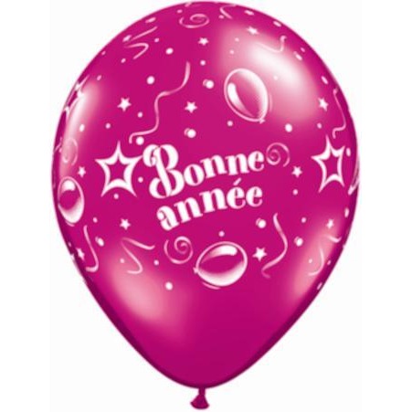 11" Bonne Année Celebration Latex Balloons, 50 Count