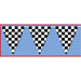 Black and White Checkered Pennant Banner, 30 ft