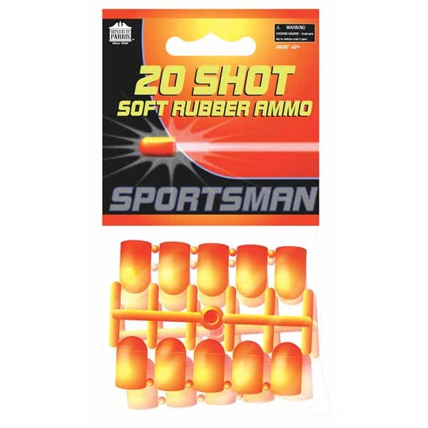Parris Sportsman Soft Rubber Ammo Refill, 20 Pack