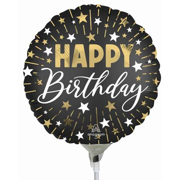 BLACK GOLD SILVR HBD 9" RND FOIL A15