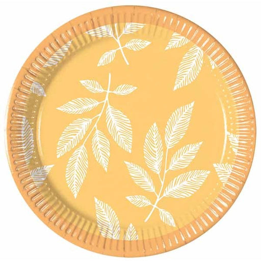 Orange Leaves 7.6-Inch Paper Plates, 8-Pack