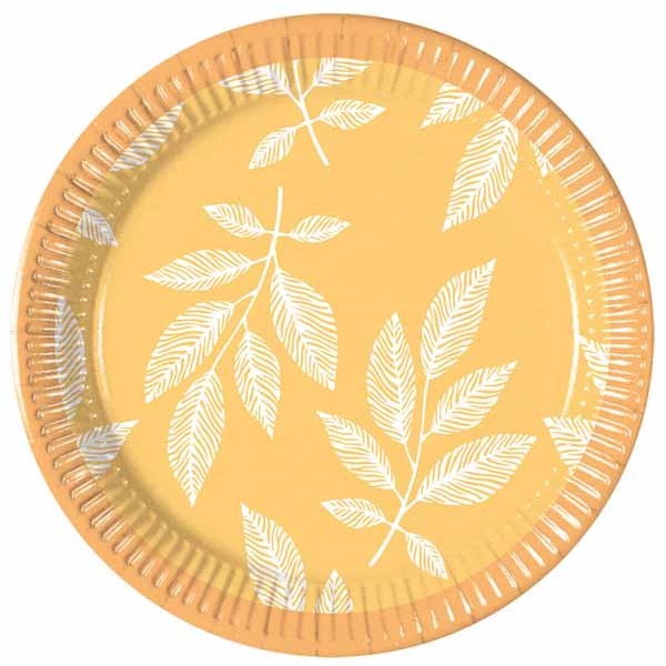 Orange Leaves 7.6-Inch Paper Plates, 8-Pack