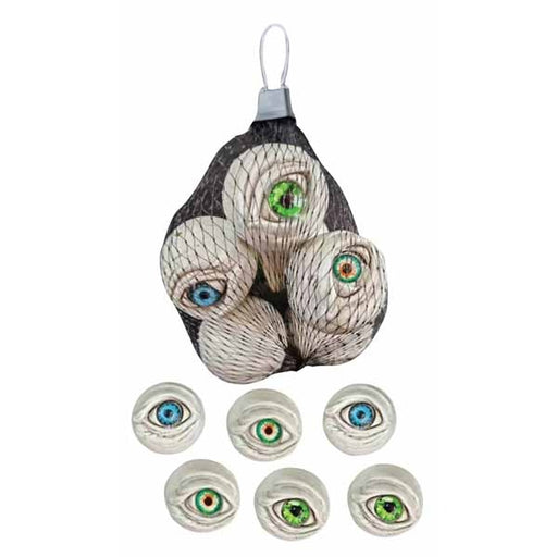 Hanging Bag of Eyeballs Halloween Decoration, 6 Pieces