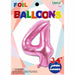 34-Inch Pink Number 4 Foil Balloon