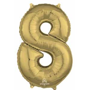 26" White Gold Number 8 Balloon