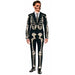 Suitmeister Men's Skeleton Grunge Black Suit, X-Large