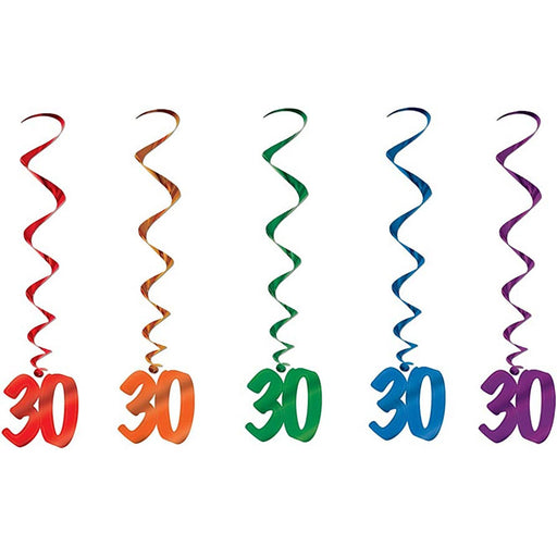 #30 Number Whirls 5/Pkg 40""X9'