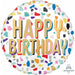 Happy Confetti Birthday 18-Inch Round Foil Balloon