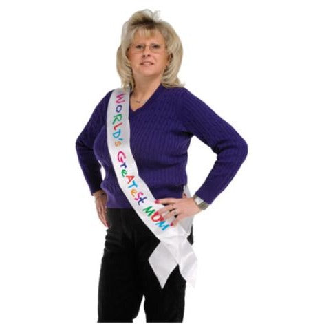 World's Greatest Mom Sash, 33 x 4 Inches