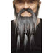 Black and Grey Short Costume Beard with 3 Braids