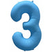 Decochamp 34" Neon Blue Number 3 Balloon