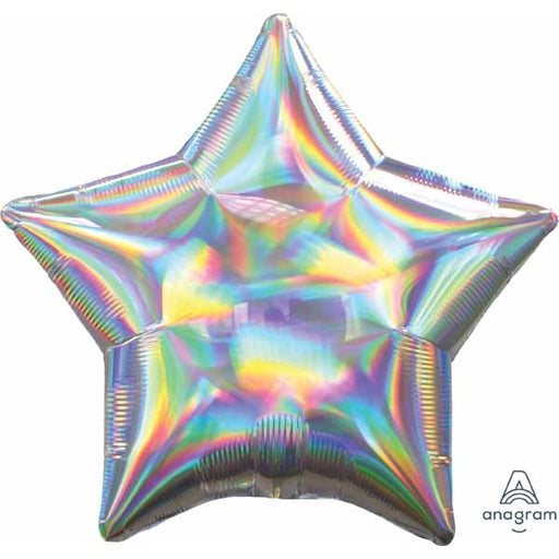 19-Inch Iridescent Silver Star Foil Balloon