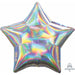 19-Inch Iridescent Silver Star Foil Balloon