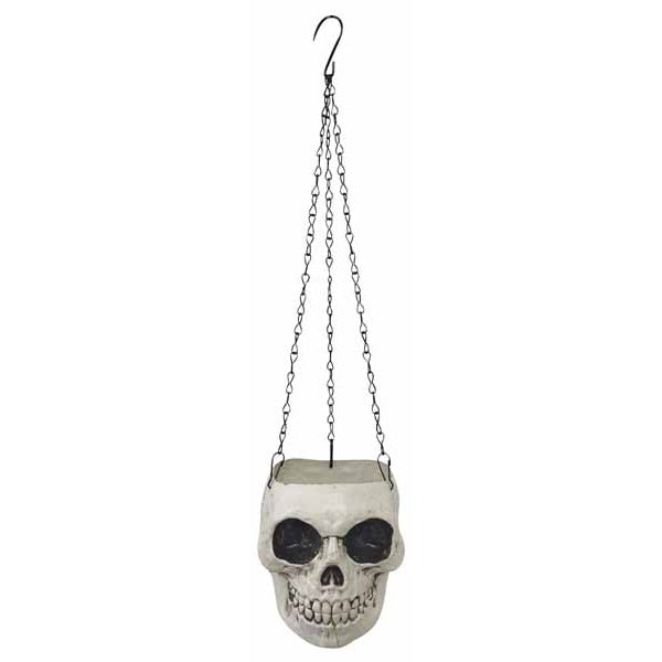 21-Inch Skull Flower Pot Halloween Decoration