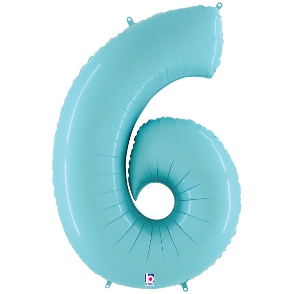 Megaloon Pastel Blue Number 6 Balloon