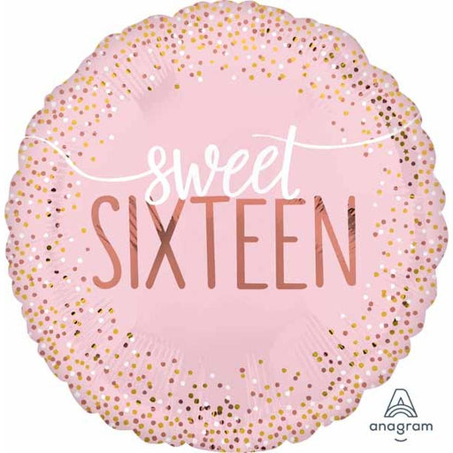 Sixteen Blush 18-Inch Round Foil Birthday Balloon