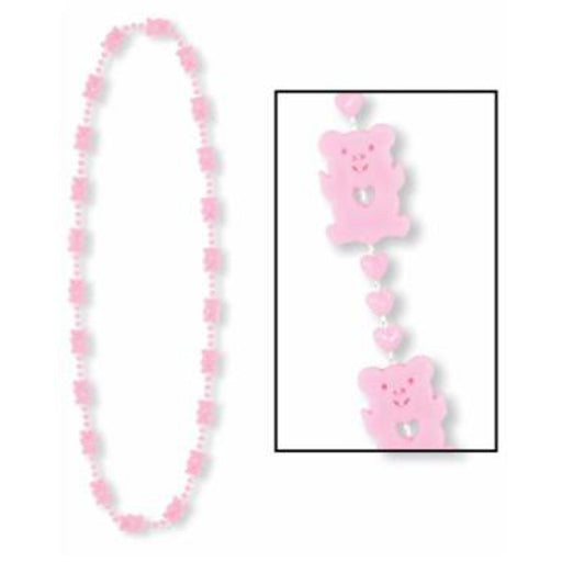 33" Pink Teddy Bear Beads - 1 Cd