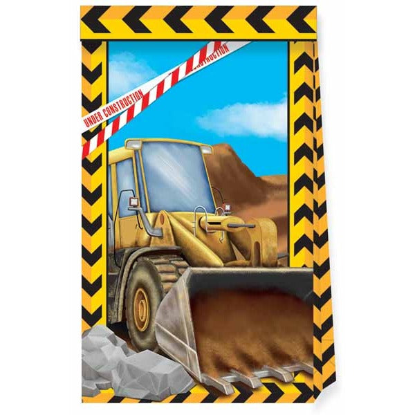 Construction Party Paper Bags, 4 Pack
