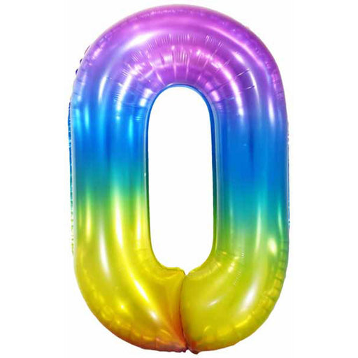 34" #0 Jelly Rainbow Number Balloon