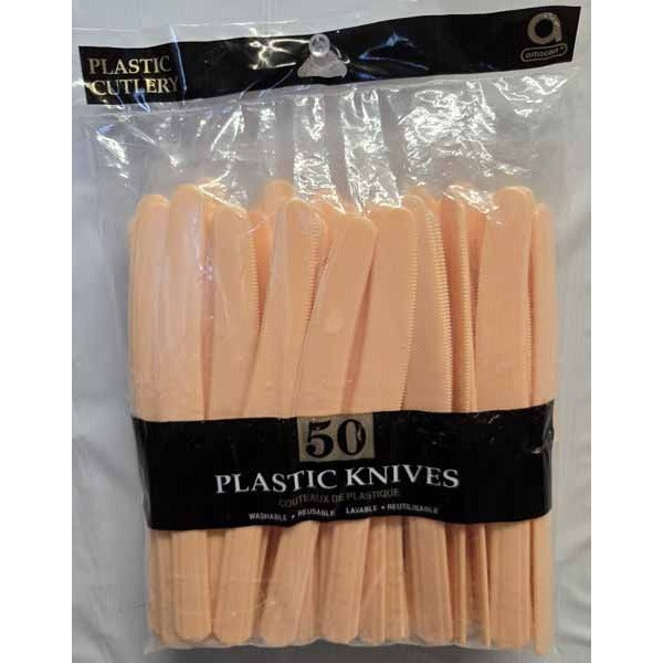 Burgundy Plastic Knives, 50 Count