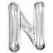 34" Silver Letter N Foil Balloon