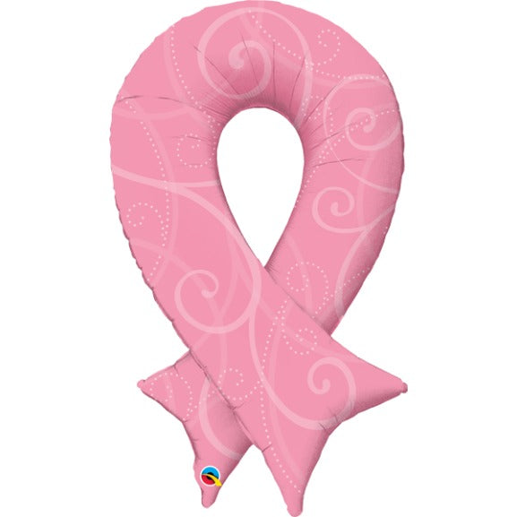39" Pink Ribbon Filigree Foil Balloon