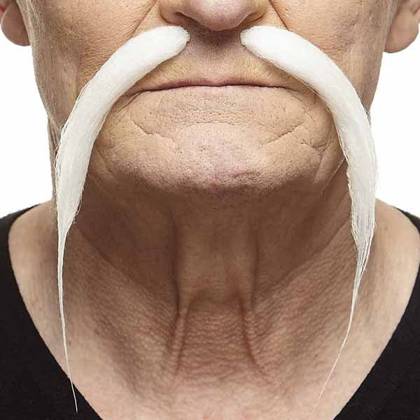Large White Costume Moustache, 12.5 x 14.5 cm